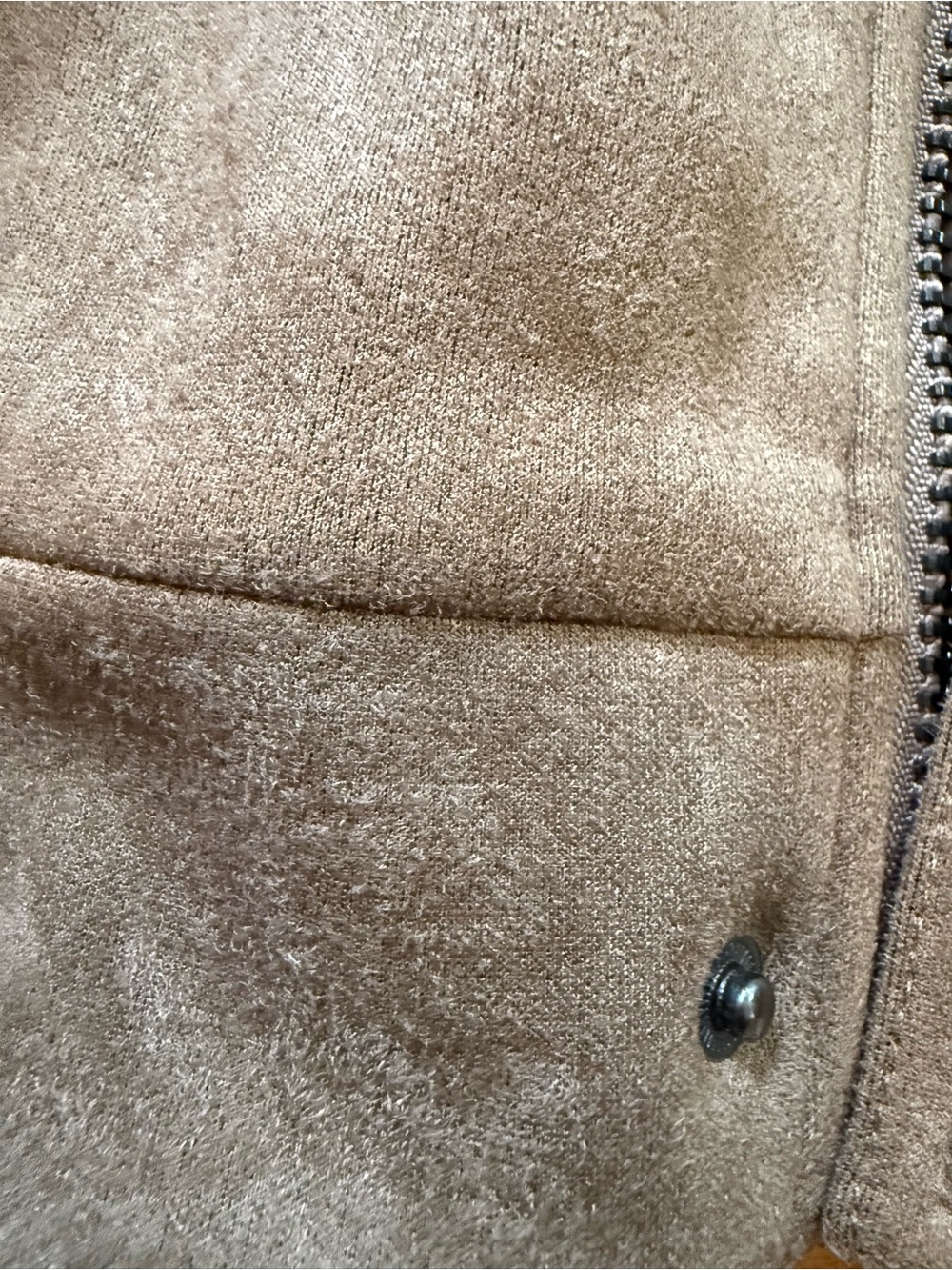 Lioness Faux Suede Bomber Jacket Taupe Size M - Picture 8 of 10